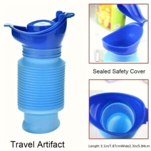 Portable 750ml Urinal for Outdoor Camping - Emergency Telescopic Pee Bottle, Stand-Up Design for Women, Ideal for Car Travel & Halloween/Christmas Gifts