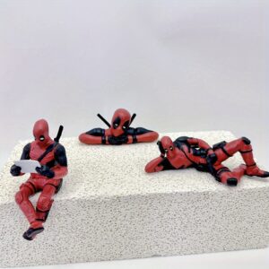 1pc/3pcs Set of Marvel Avengers Deadpool Models, Deadpool Sitting Posture And Lying Postureuxeys, Car Decoration