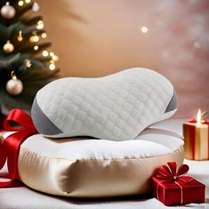 USB-Powered Memory Foam Neck Pillow with Heat and Vibration Massage | Ergonomic Hexagonal Design for Optimal Support | Breathable Fabric for Enhanced Comfort | Perfect Holiday Gift for Relaxation and Sleep Aid, Neck Support Pillow | Sleek Modern Pillow | Memory Foam Pillow