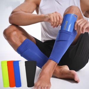 1pair Soccer Leg Pad Covers with Pocket, Breathable Soft Double Layers Gear for Sports