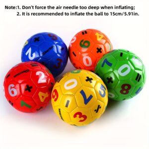 1pc Mini Soccer Ball with Numbers and Letters - Lightweight PVC, Colorful Design for Youngsters and Adults, Perfect for Playground and Sports Activitie