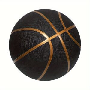 1pc, Black Rubber Basketball, Size 3/5/7, Indoor & Outdoor Competition Training Ball, Adult Sports Equipment, Team Sports Gear
