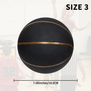 Premium Rubber Basketball - Size 3, 5, or 7 for Indoor & Outdoor Training and Games, Black
