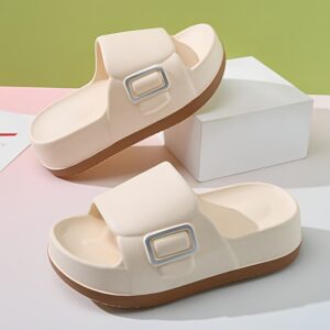 A Pair of Women'S 2025 Elegant And Simple Cloud EVA Slippers, Summer Fashion Casual Comfortable Soft-Soled Open-Toed Shoes, Open Slippers for Indoor And Outdoor Beach Showers