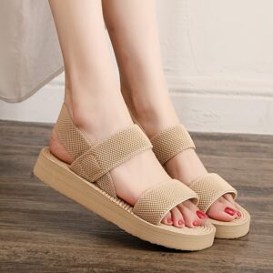 New Summer Simple and Elegant Sandals, Outdoor Wear Anti-slip Cross Strap Straw Roman Shoes Fashionable Versatile Beach Shoes