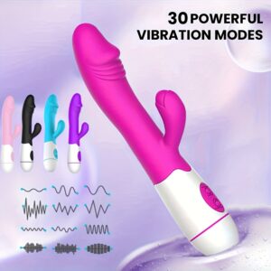 1pc G-spot Vibrating Stimulator, Silicone Vaginal Anal Dildo Massager, Sex Toys, Vibrators, sexual toys for women, adult items for masterbation, Sexy Toys, 30 Vibrating Modes, Suitable for Beginners Male and Female Couples, IPX7 (without battery)