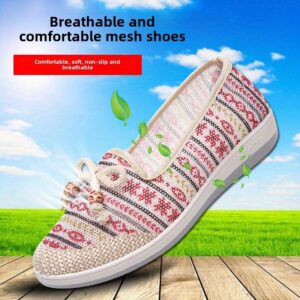 Women's Plaid Slip-On Sneakers - Soft TPU Sole Breathable Mesh Casual Shoes with Bow Detail, Comfortable Home & Outdoor Walking Shoes for Women, Home Comfort Shoes | Plaid Pattern Shoes | Breathable Mesh Footwear, Ladies Sneakers